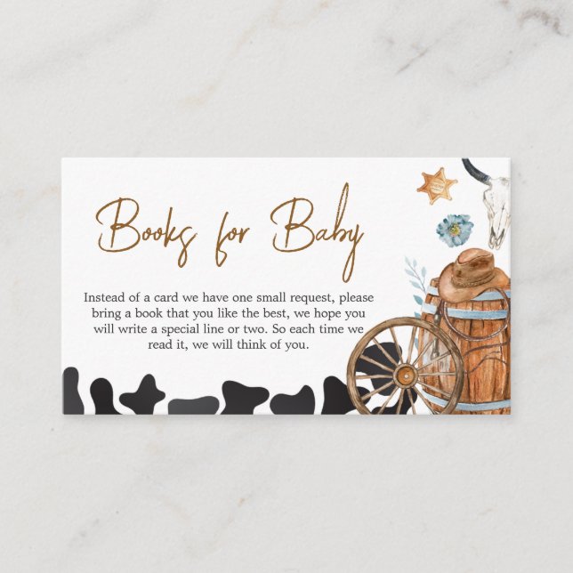 Carte D'accompagnement Little Cowboy Baby showers Livres pour bébé (Devant)