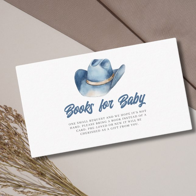 Carte D'accompagnement Little Cowboy Livres Bleus Pour Baby shower (Créateur téléchargé)