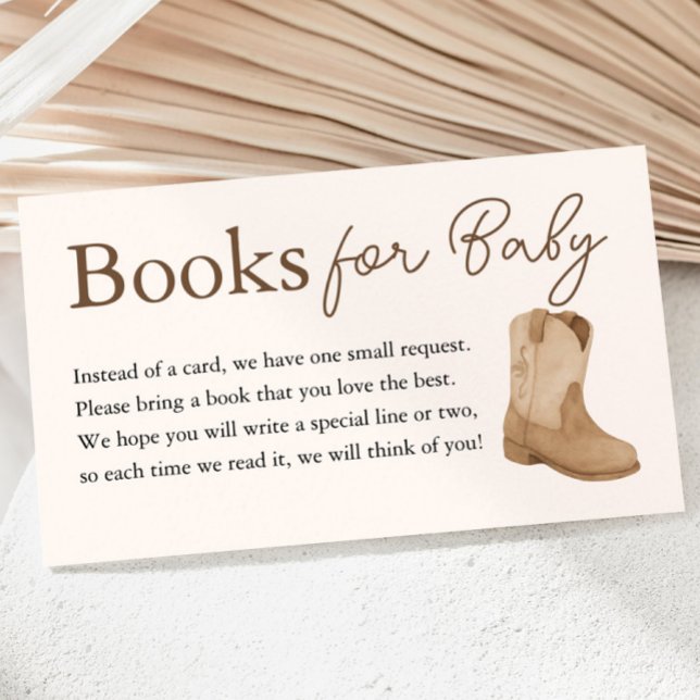 Carte D'accompagnement Little Cowboy Livres pour le Baby shower (Little Cowboy Books for Baby Shower Enclosure Card)