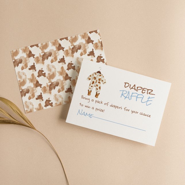 Carte D'accompagnement Little Cowboy Vêtements Brown West Diaper Raffle (Créateur téléchargé)