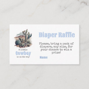 Carte D'accompagnement Little Cowboy Western Blue Boy Baby shower de couc