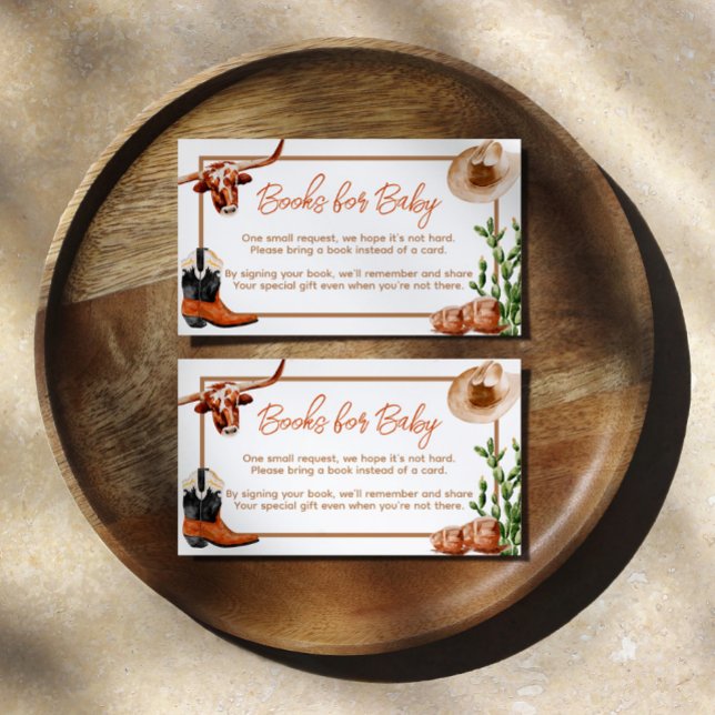 Carte D'accompagnement Little Cowboy Western Rodeo Books for Baby (Créateur téléchargé)