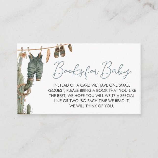 Carte D'accompagnement Little Cowboy Wild West Baby showers Livres pour b (Devant)