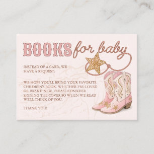 Carte D'accompagnement Little Cowgirl Baby shower rose Livres pour bébé