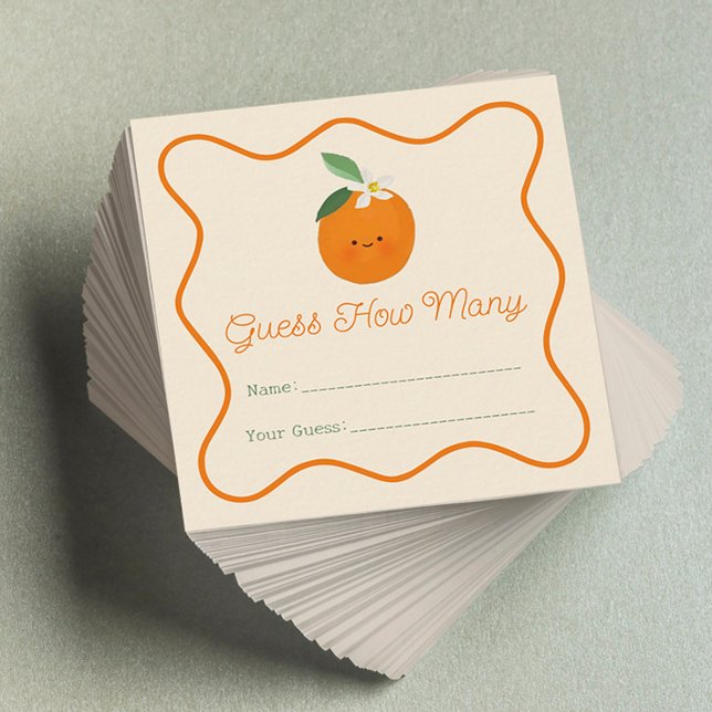 Carte D'accompagnement Little Cutie Baby shower Devine Combien De Jeu (Créateur téléchargé)