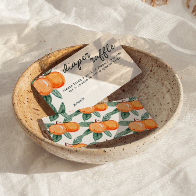 Carte D'accompagnement Little Cutie Citrus Diaper Raffle Game Entry (Little Cutie Diaper Raffle Game Enclosure Card)