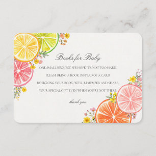 Carte D'accompagnement Little Cutie Citrus Floral Livres pour Baby Insert