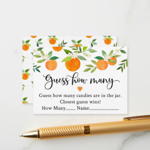 Carte D'accompagnement Little Cutie Greener Floral Devinez Combien De Jeu