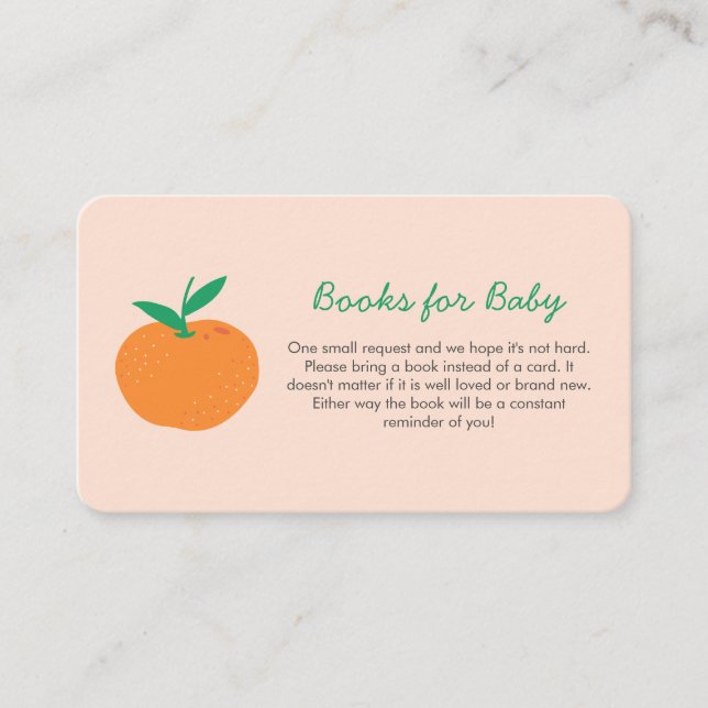 Carte D'accompagnement Little Cutie Orange Livres pour Baby Encape Card (Devant)