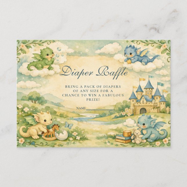 Carte D'accompagnement Little Dragon Storybook Diapper Raffle (Devant)