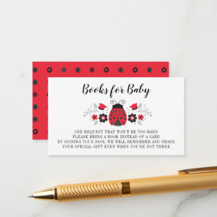 Carte D'accompagnement Little Lady Ladybug Livres pour le Baby shower