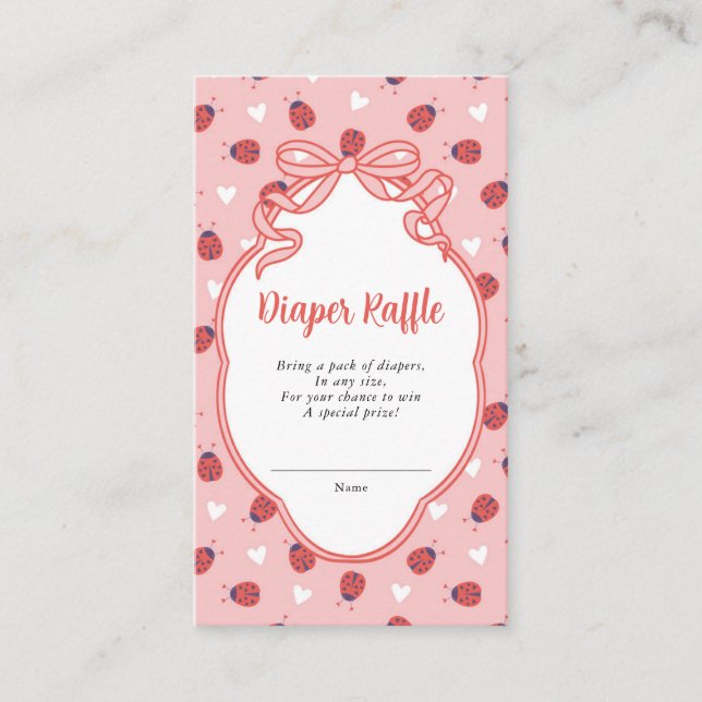 Carte D'accompagnement Little Lady on the Way Diaper Raffle Ticket (Devant)