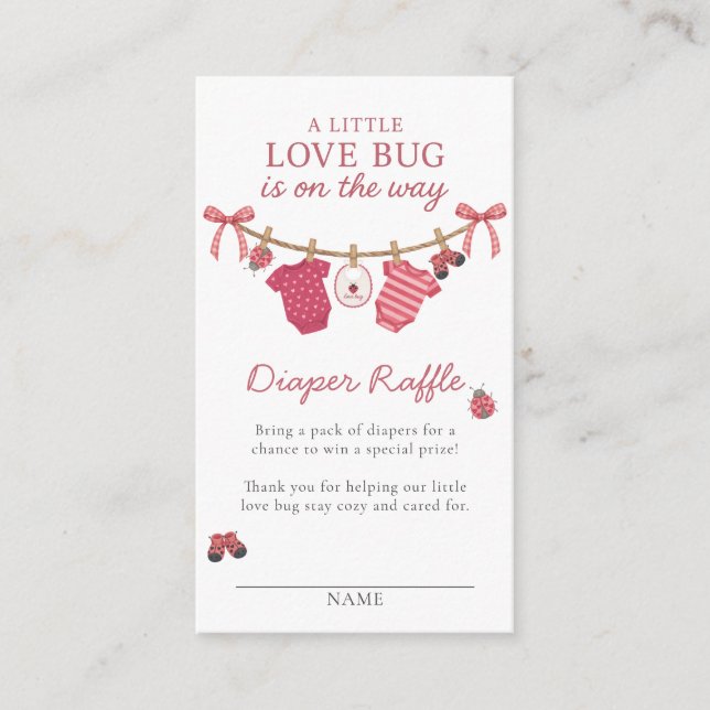 Carte D'accompagnement Little Love Bug Clothesline Baby Shower (Devant)