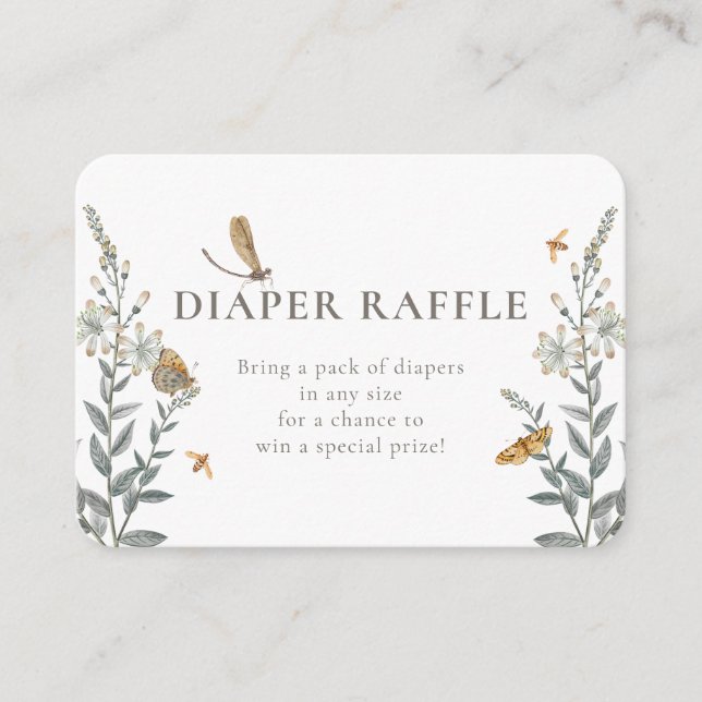 Carte D'accompagnement Little Love Bug Wildflower Baby Shower  Enclosure (Devant)