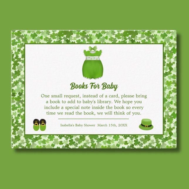 Carte D'accompagnement Little Lucky One Shamrock Livres Pour Baby Girl (Créateur téléchargé)