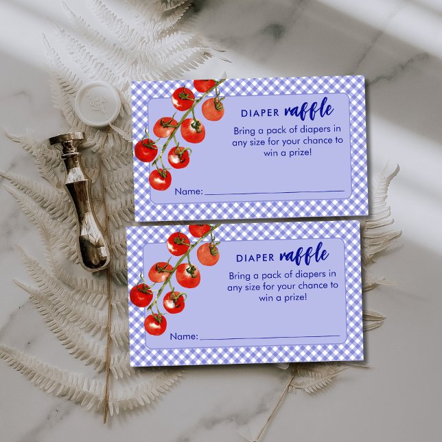 Carte D'accompagnement Little Meatball Diaper Raffle Blue Baby Shower (Créateur téléchargé)