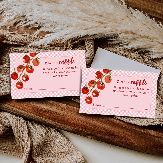 Carte D'accompagnement Little Meatball Diaper Raffle Pink Baby Shower (Créateur téléchargé)