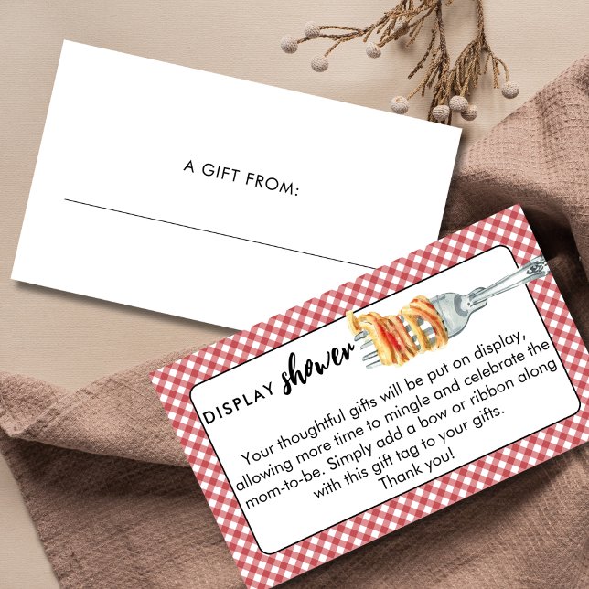 Carte D'accompagnement Little Meatball Display Shower Italian Baby Shower (Créateur téléchargé)