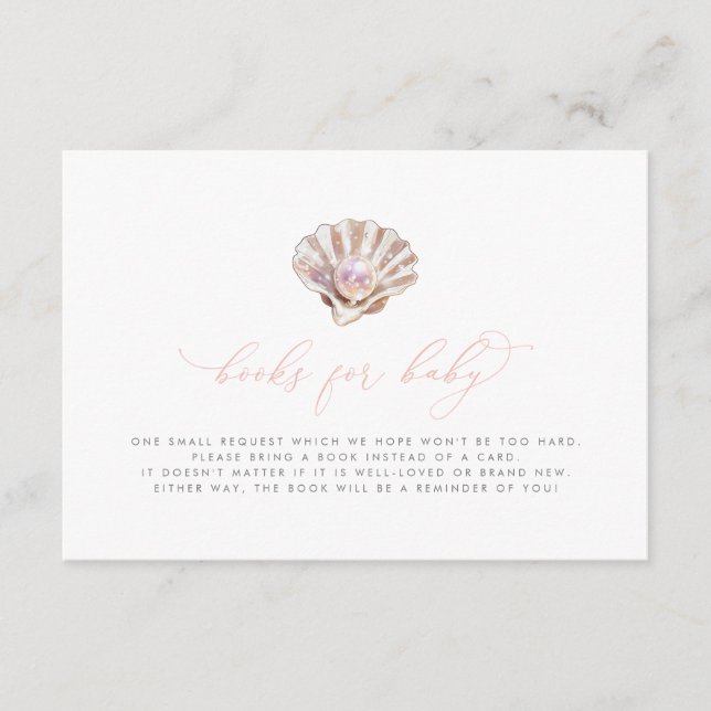 Carte D'accompagnement Little Pearl Books for Baby shower Book Request (Devant)