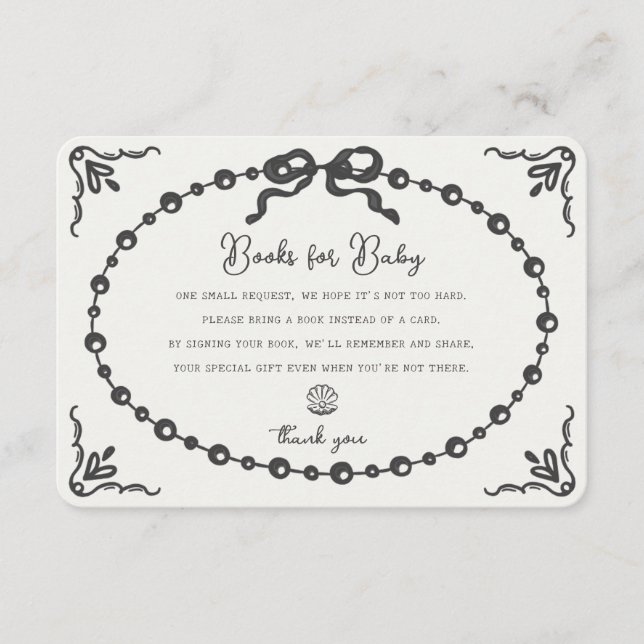 Carte D'accompagnement Little Pearl Coquette Books for Baby Insert (Devant)