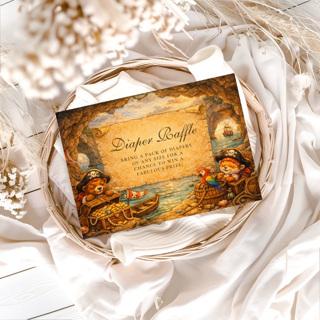 Carte D'accompagnement Little Pirates Treasure Voyage Diapper Raffle (Créateur téléchargé)