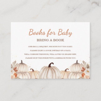 Carte D'accompagnement Little Pumpkin Books for Baby, Baby Shower