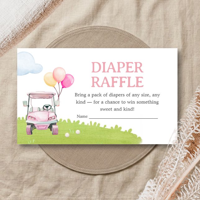 Carte D'accompagnement Little Putter Golf Baby Shower Diaper Raffle (Créateur téléchargé)