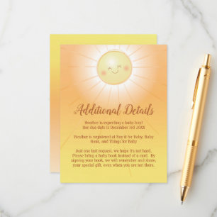 Carte D'accompagnement Little Ray of Sunshine Baby shower