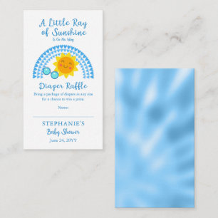 Carte D'accompagnement Little Ray of Sunshine Baby shower Déchets Raffle