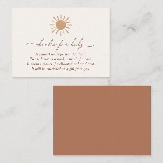 Carte D'accompagnement Little Ray of Sunshine Baby shower Livres pour béb (Devant / Derrière)
