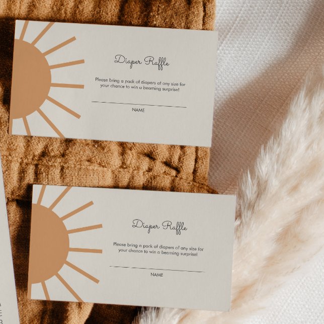Carte D'accompagnement Little Ray of Sunshine Boho Diaper Raffle (Créateur téléchargé)