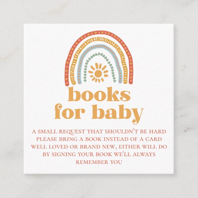 Carte D'accompagnement Little Ray of Sunshine Rainbow Books for baby card (Devant)