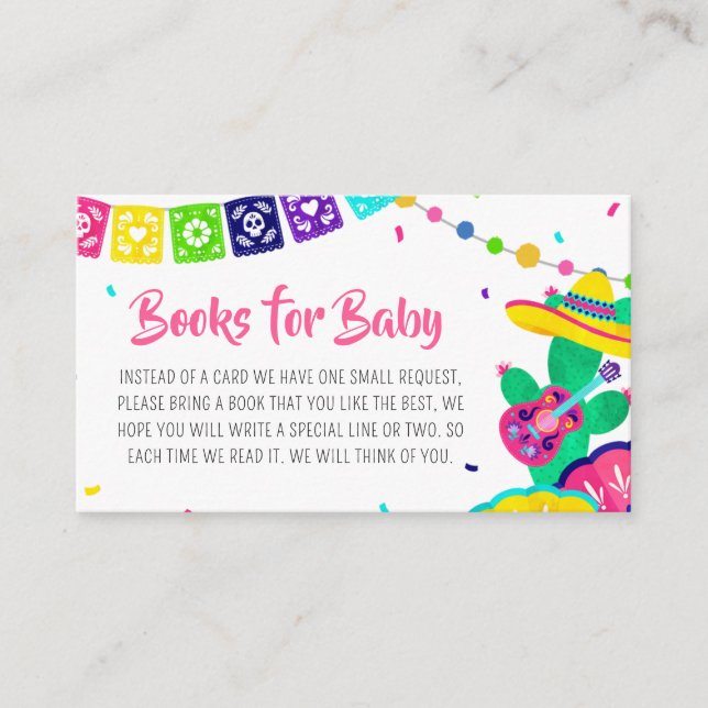 Carte D'accompagnement Little Senorita Fiesta Baby shower Livres pour béb (Devant)