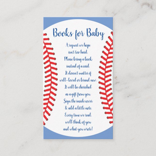 Carte D'accompagnement Little Slugger Baseball Baby showers Livres pour b (Devant)