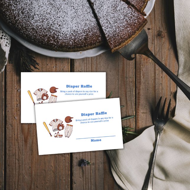 Carte D'accompagnement Little Slugger Baseball Diaper Raffle Baby Shower  (Little Slugger Baseball Diaper Raffle Baby Shower Enclosure Card)