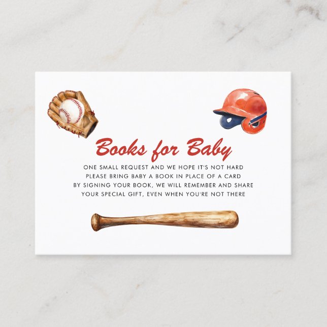 Carte D'accompagnement Little Slugger Books for Baby Shower Card (Devant)