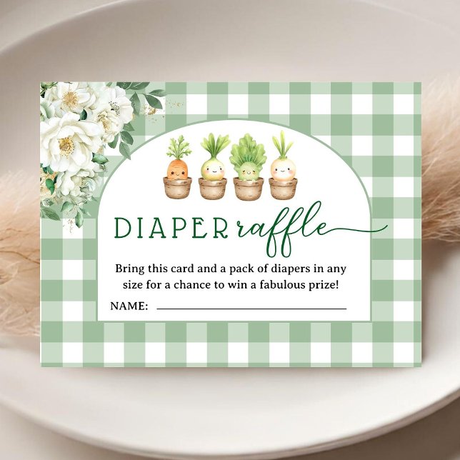 Carte D'accompagnement Little Sprout Baby Shower Diaper Raffle (Créateur téléchargé)