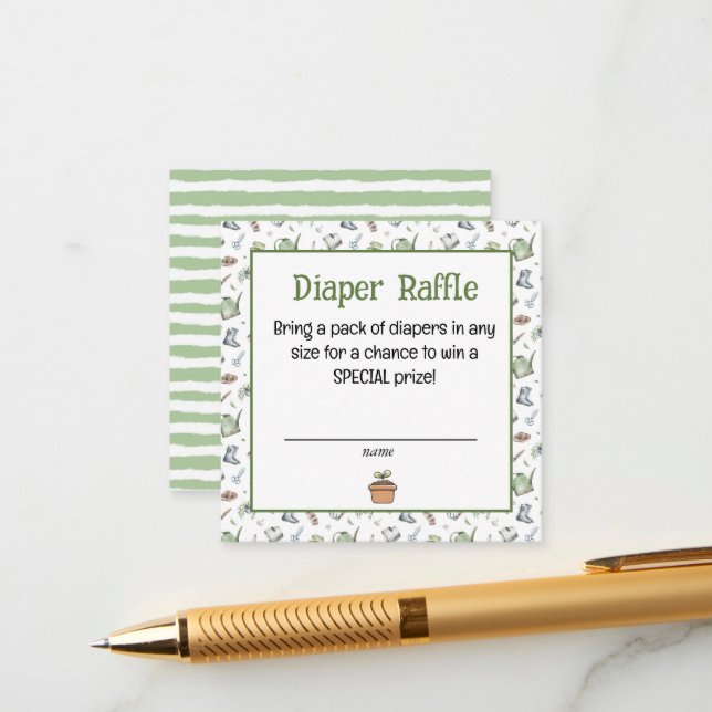 Carte D'accompagnement Little Sprout Books for Baby Diaper Raffle (Devant/Arrière en situation)