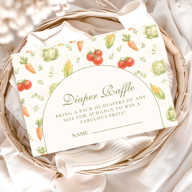 Carte D'accompagnement Little Sprout Whimsical Garden Diapper Raffle (Créateur téléchargé)
