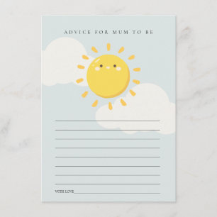 Carte D'accompagnement Little Sunshine Blue Conseil pour maman Baby showe