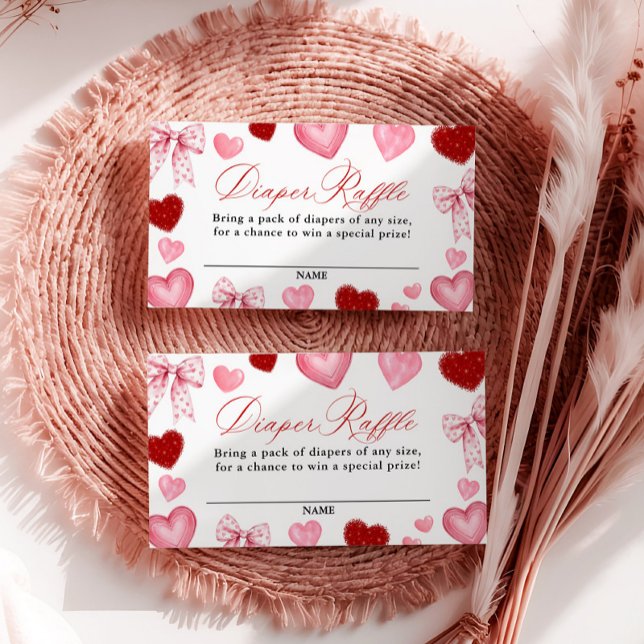 Carte D'accompagnement Little Sweetheart Baby Shower, Diaper Raffle Card (Créateur téléchargé)