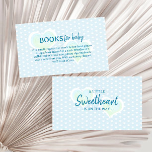 Carte D'accompagnement Little Sweetheart Blue Baby shower Livres pour béb