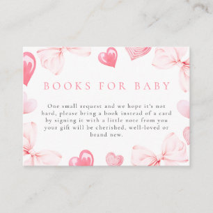 Carte D'accompagnement Little Sweetheart Bow Baby showers Livres pour béb