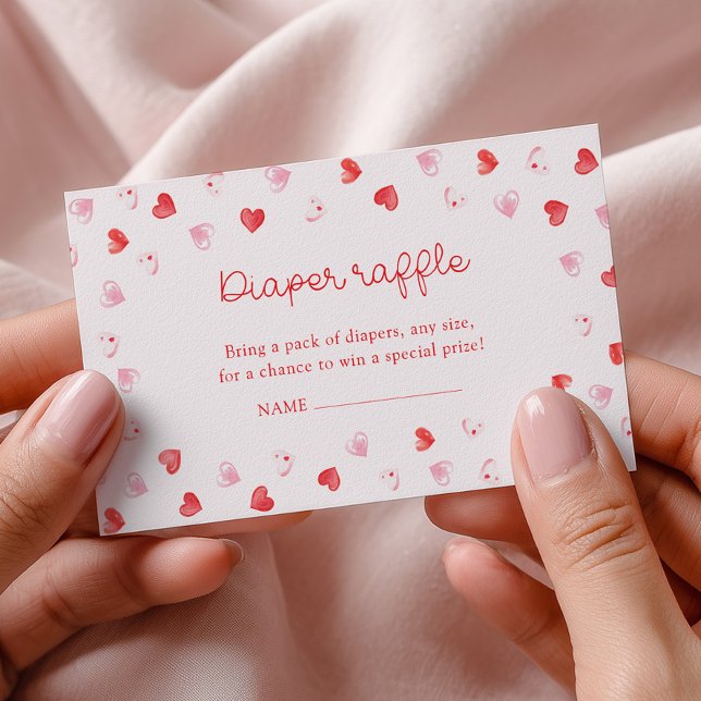 Carte D'accompagnement Little Sweetheart Girl Baby Shower Diaper Raffle (Créateur téléchargé)