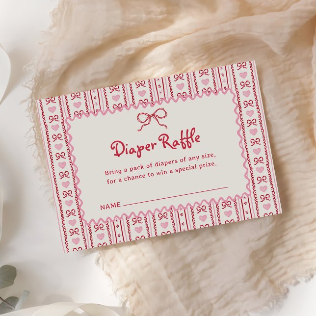 Carte D'accompagnement Little Sweetheart Valentines Diaper Raffle Card (Créateur téléchargé)