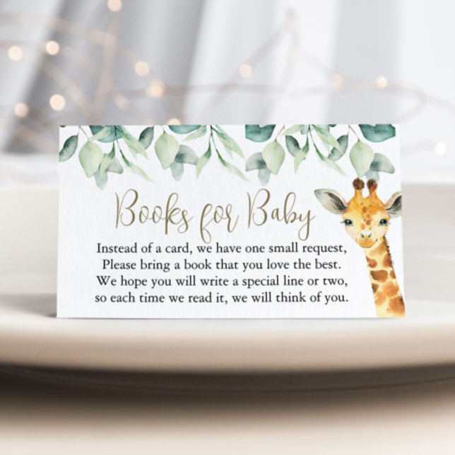 Carte D'accompagnement Little Wild One Safari Baby showers Livres Pour Bé (Books for Baby Cards)