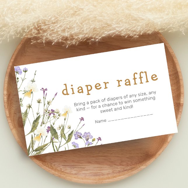Carte D'accompagnement Little Wildflower Baby Shower Diaper Raffle (Wildflower Baby Shower Diaper Raffle)
