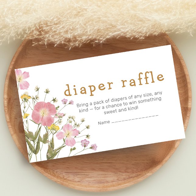 Carte D'accompagnement Little Wildflower Boho Baby Shower Diaper Raffle (Little Wildflower Baby Shower Diaper Raffle)