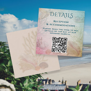 Carte D'accompagnement Living Seas Mariage Détails QR code Carré