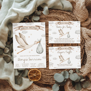 Carte D'accompagnement Livraison Spéciale ! Livres Marron et Beige de la